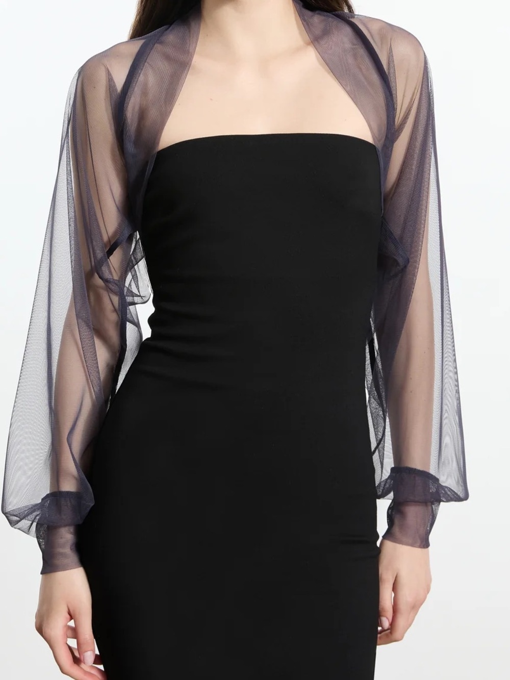 Marcella Indigo Mesh Bolero Shrug
